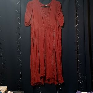 Maroon textured dress